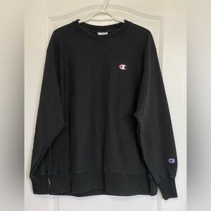 Champion Reverse Weave Black Sweatshirt Size L